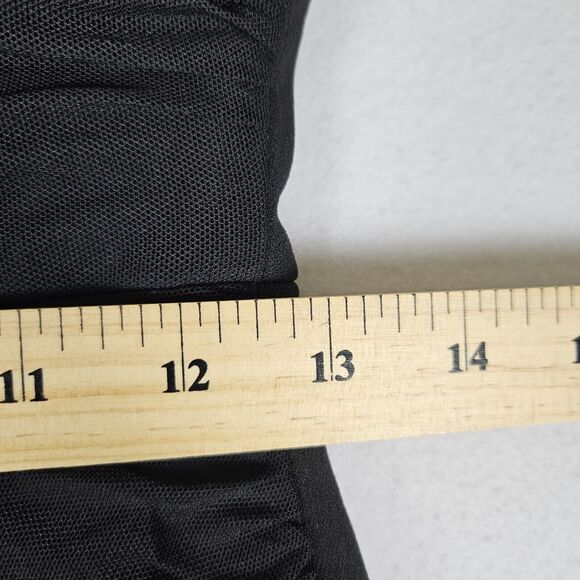 Dress The Population Brinley Black Mesh S Long Sleeve Ruched Mini Sheer Party - Picture 10 of 16